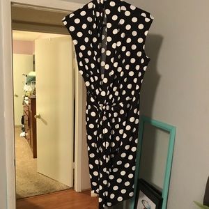 Black and White Polka Dot Dress With Tie